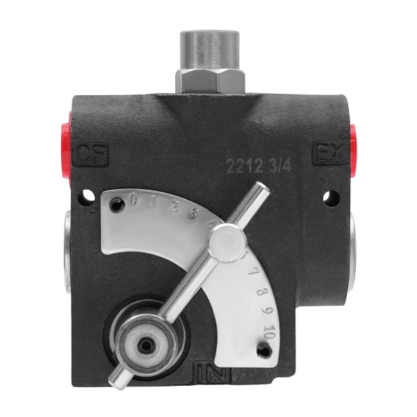 Adjustable variable flow hydraulic control valve, hydraulic distributor, hydraulic actuated valve