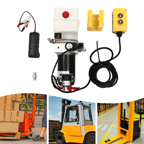 Hydraulic Pump for Dump Trailer Hydraulic Power Unit 12V Single Acting Dump Truck Hydraulic Pump Suitable for Dump Trailers Fixed Lifting Platforms