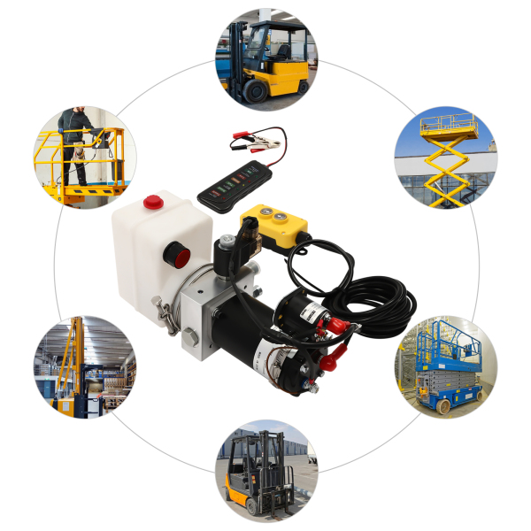 Hydraulic Pump for Dump Trailer Hydraulic Power Unit 12V Single Acting Dump Truck Hydraulic Pump Suitable for Dump Trailers Fixed Lifting Platforms