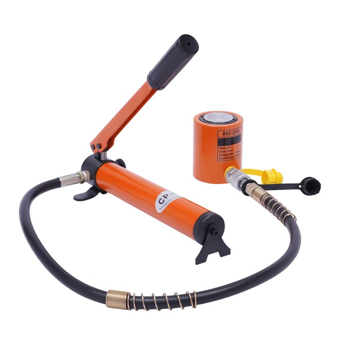 20T Hydraulic Cylinder Jack Porta Power Ram 0.512" Stroke Mini Single Acting Lifting Cylinders with Hydraulic Hand Pump for Machinery Shipbuilding