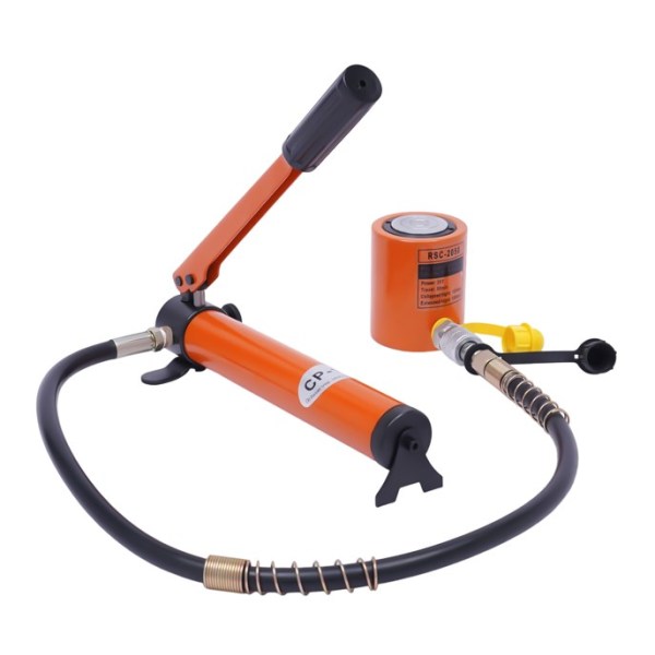20T Hydraulic Cylinder Jack Porta Power Ram 0.512" Stroke Mini Single Acting Lifting Cylinders with Hydraulic Hand Pump for Machinery Shipbuilding