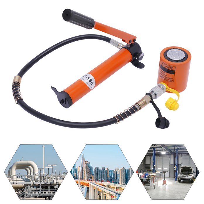 20T Hydraulic Cylinder Jack Porta Power Ram 0.512" Stroke Mini Single Acting Lifting Cylinders with Hydraulic Hand Pump for Machinery Shipbuilding 20T Hydraulic Cylinder Jack Porta Power Ram 0.512" Stroke Mini Single Acting Lifting Cylinders with Hydraulic Hand Pump for Machinery Shipbuilding