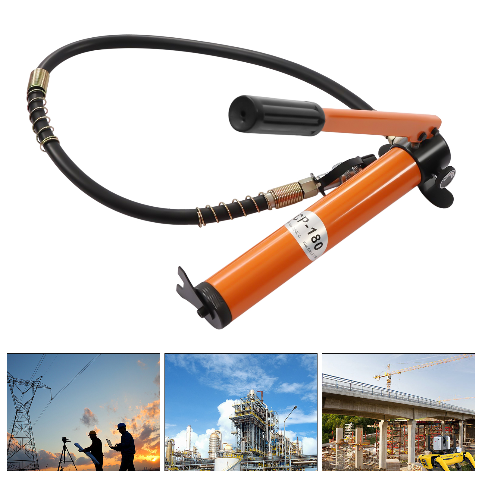 Hydraulic Hand Pump 70Mpa Hand Ram Pump Power Pump Holder for Hydraulic Tools CP-180 Manual Pump Separated Type Hydraulic Tool