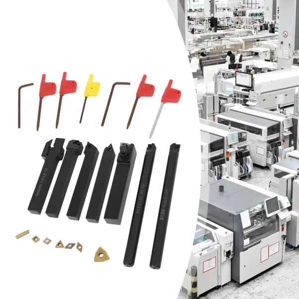 Indexable Lathe Turning Tool, 7pcs Turning Tool Set, Metal Lathe Tool Holder