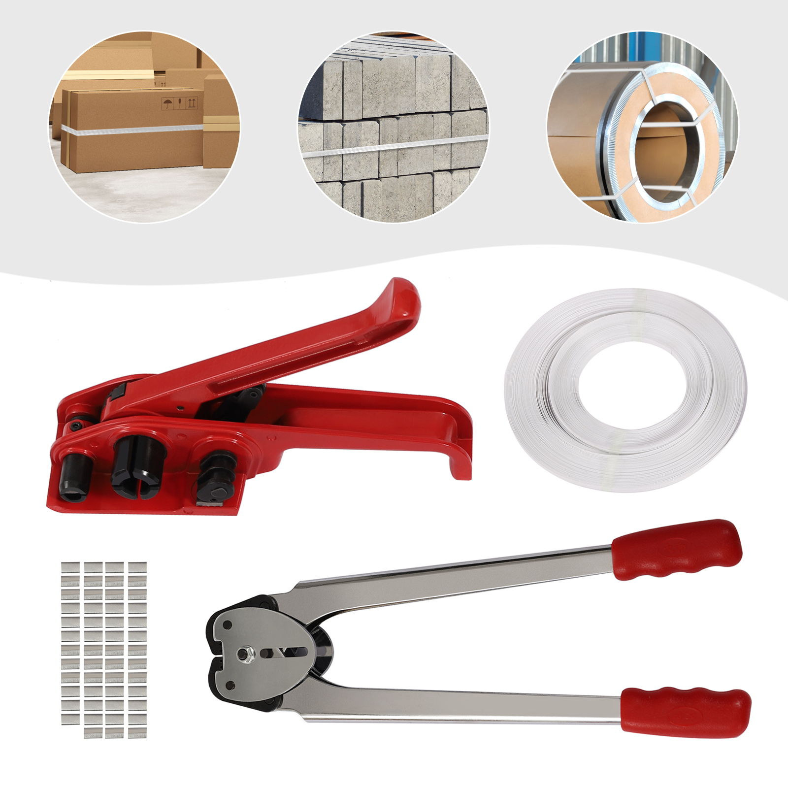 Manual Strapping Kit Including Seal Tensioner Strapping Clips for Tensioner PP Packaging Strapping Packing Machine Kit For Warehouse Packages Manual Strapping Kit Including Seal Tensioner Strapping Clips for Tensioner PP Packaging Strapping Packing Machine Kit For Warehouse Packages