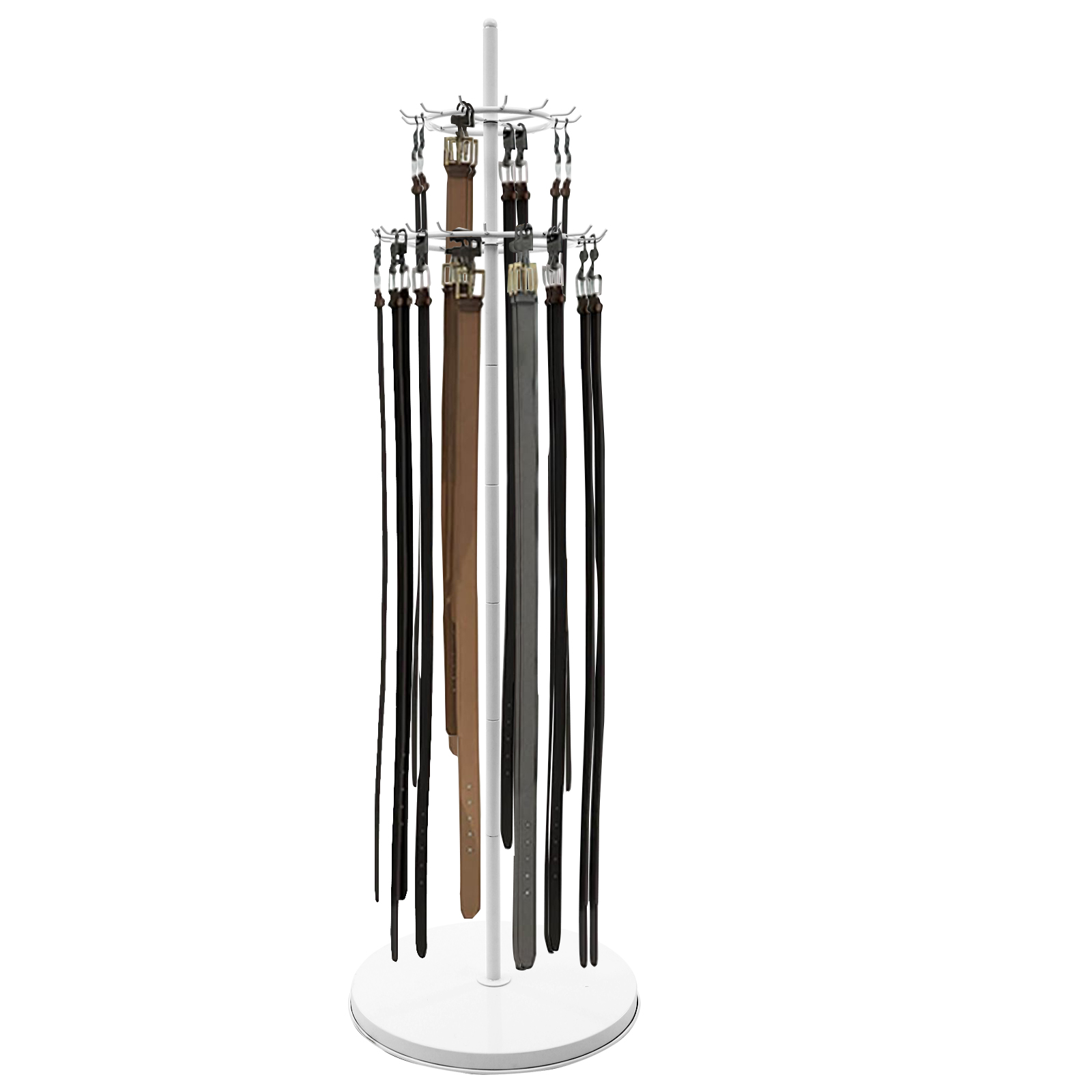 Belt Display Stand-White Tie Rack, Floor Mounted Belt Hanger, Belt Display Stand-White Tie Rack, Floor Mounted Belt Hanger,