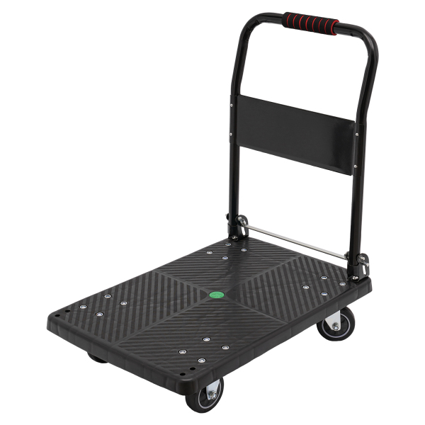 48 x 72 x 85 cm folding cart with silent wheels flat hand cart For Storage Distribution And Transportation Indoors 18.8*28.3*33.4in Black