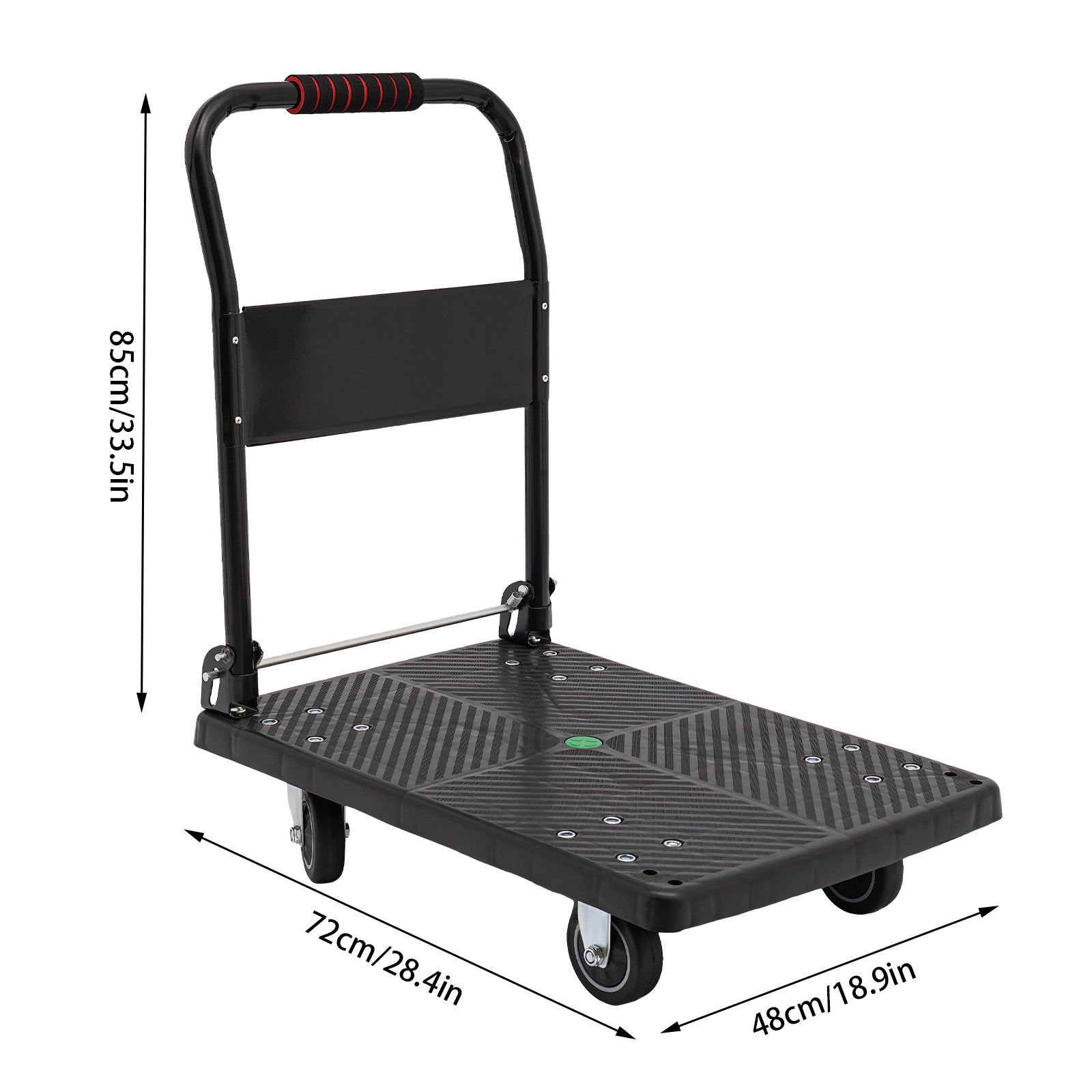 48 x 72 x 85 cm folding cart with silent wheels flat hand cart For Storage Distribution And Transportation Indoors 18.8*28.3*33.4in Black 48 x 72 x 85 cm folding cart with silent wheels flat hand cart For Storage Distribution And Transportation Indoors 18.8*28.3*33.4in Black