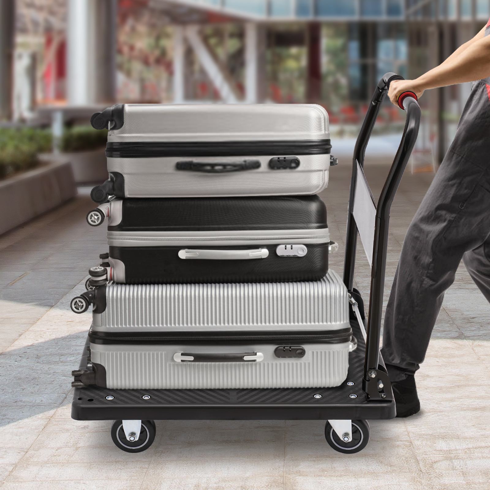 48 x 72 x 85 cm folding cart with silent wheels flat hand cart For Storage Distribution And Transportation Indoors 18.8*28.3*33.4in Black 48 x 72 x 85 cm folding cart with silent wheels flat hand cart For Storage Distribution And Transportation Indoors 18.8*28.3*33.4in Black