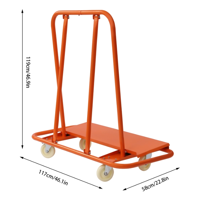 Drywall Cart 1600LBS Load Capacity Drywall Cart Dolly Handling Sheetrock Sheet Panel Service Cart Heavy Duty Casters Orange 1600 Lbs Drywall Cart 1600LBS Load Capacity Drywall Cart Dolly Handling Sheetrock Sheet Panel Service Cart Heavy Duty Casters Orange 1600 Lbs