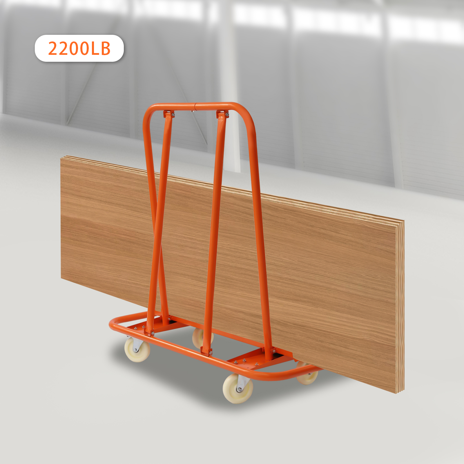 Drywall Cart Drywall Sheet Carts with 2200 LBS Load Capacity Heavy Duty Plasterboard Trolley w/ Four Wheels Service Dolly for Handling