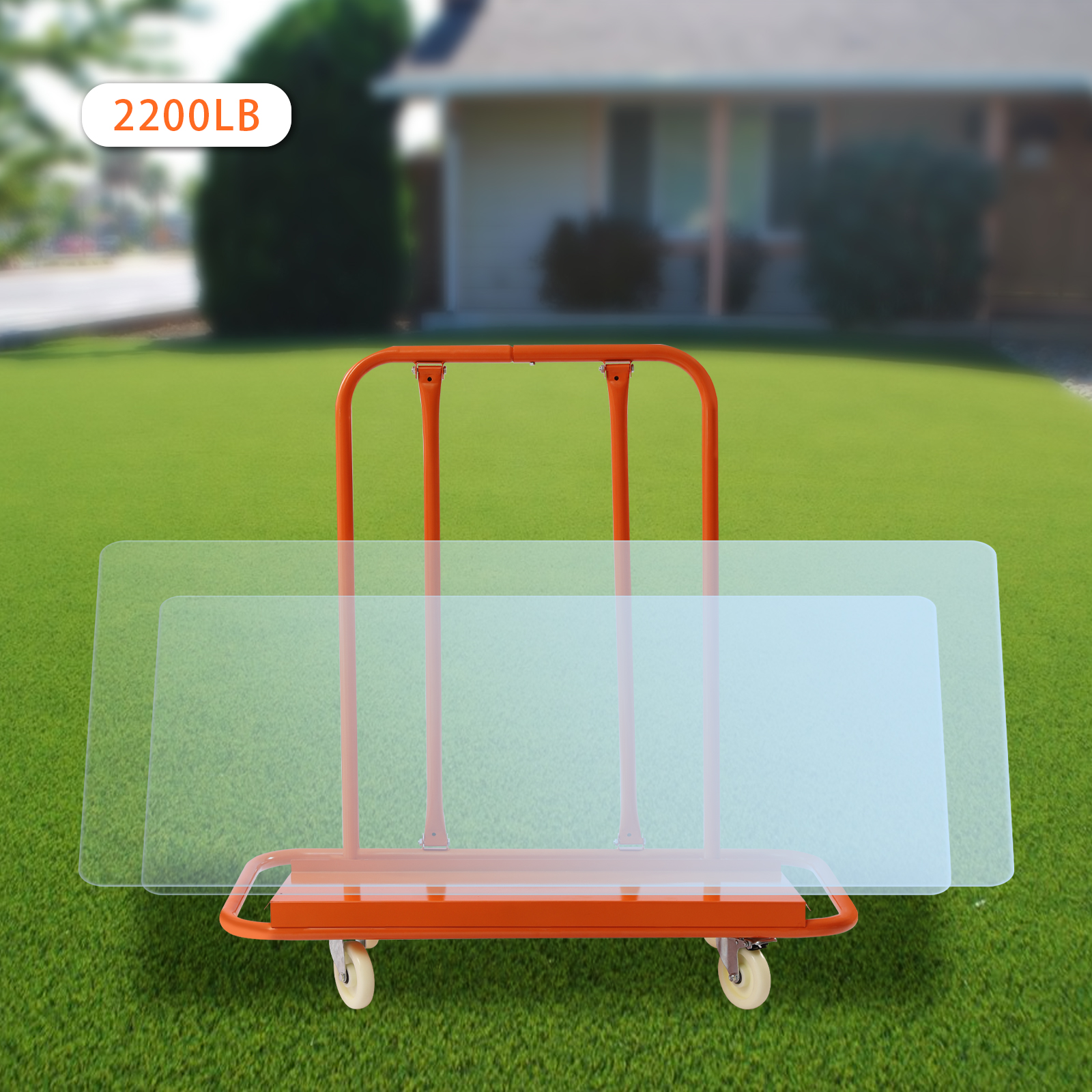 Drywall Cart Drywall Sheet Carts with 2200 LBS Load Capacity Heavy Duty Plasterboard Trolley w/ Four Wheels Service Dolly for Handling Drywall Cart Drywall Sheet Carts with 2200 LBS Load Capacity Heavy Duty Plasterboard Trolley w/ Four Wheels Service Dolly for Handling