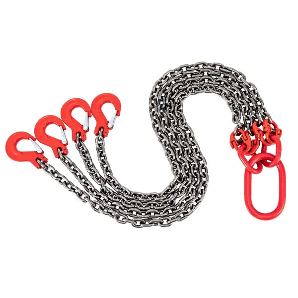 5FT Chain Sling 5/16 Inch *5FT Lift Chain Chain Hoist Lifts with 4 Leg Grab Hooks Used in Mining, Machinery