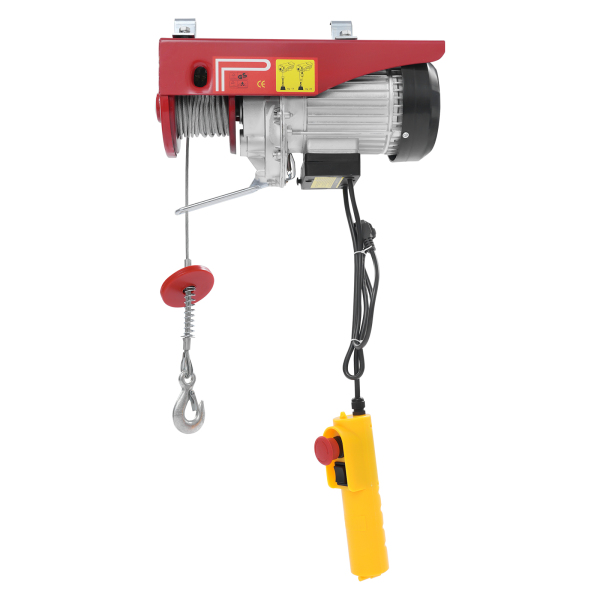 600kg with Emergency Stop 12m Wire Rope Electric Hoist, Electric Hoist with Cable Remote Control, Electric Hoist for Garage, Warehouses