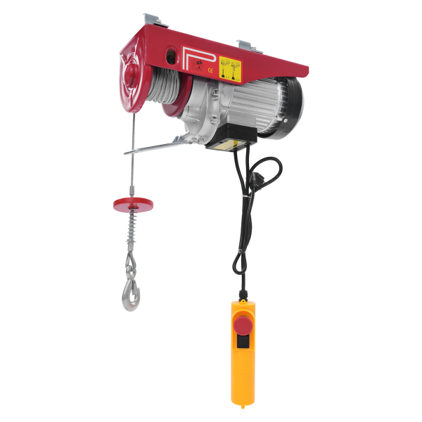 600kg with Emergency Stop 12m Wire Rope Electric Hoist, Electric Hoist with Cable Remote Control, Electric Hoist for Garage, Warehouses