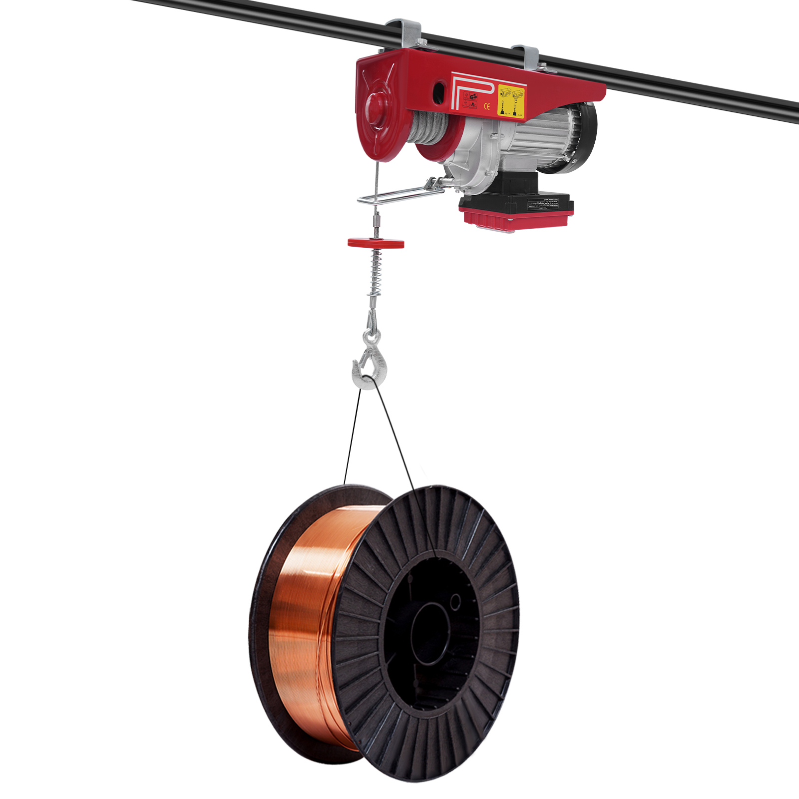 600kg 12m Wire Rope Electric Hoist with Wireless Remote Control, Wireless Control Electric Hoist, Double Sling Electric Hoist