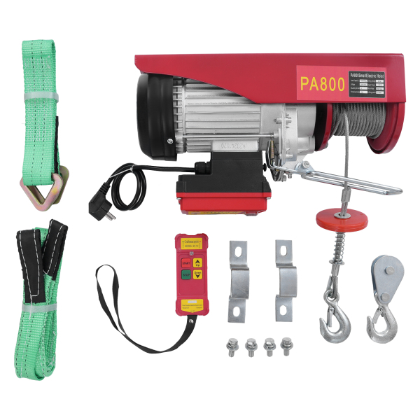 800kg 12m Wire Rope Electric Hoist with Wireless Remote Control, Wireless Control Electric Hoist, Double Sling Electric Hoist