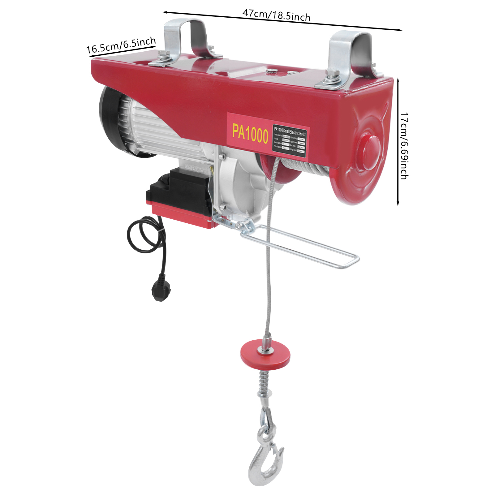 1000kg 12m Wire Rope Electric Hoist with Wireless Remote Control, Wireless Control Electric Hoist, Double Sling Electric Hoist 1000kg 12m Wire Rope Electric Hoist with Wireless Remote Control, Wireless Control Electric Hoist, Double Sling Electric Hoist
