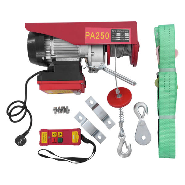 250kg 12m Wire Rope Electric Hoist with Wireless Remote Control, Wireless Control Electric Hoist, Double Sling Electric Hoist