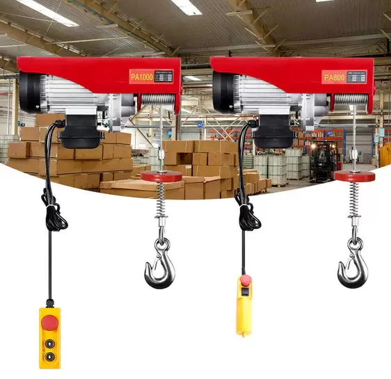Electric hoist 800/1000 kg with emergency stop switch 220 V 1600 W Electric winch IP40 - Protection class 6 mm
