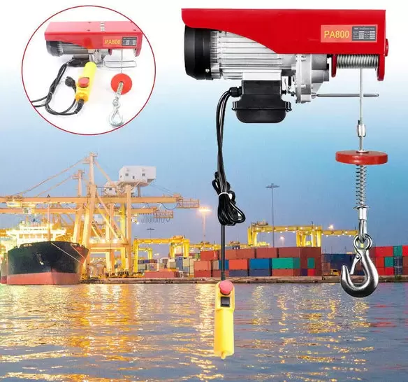 Electric hoist 800/1000 kg with emergency stop switch 220 V 1600 W Electric winch IP40 - Protection class 6 mm