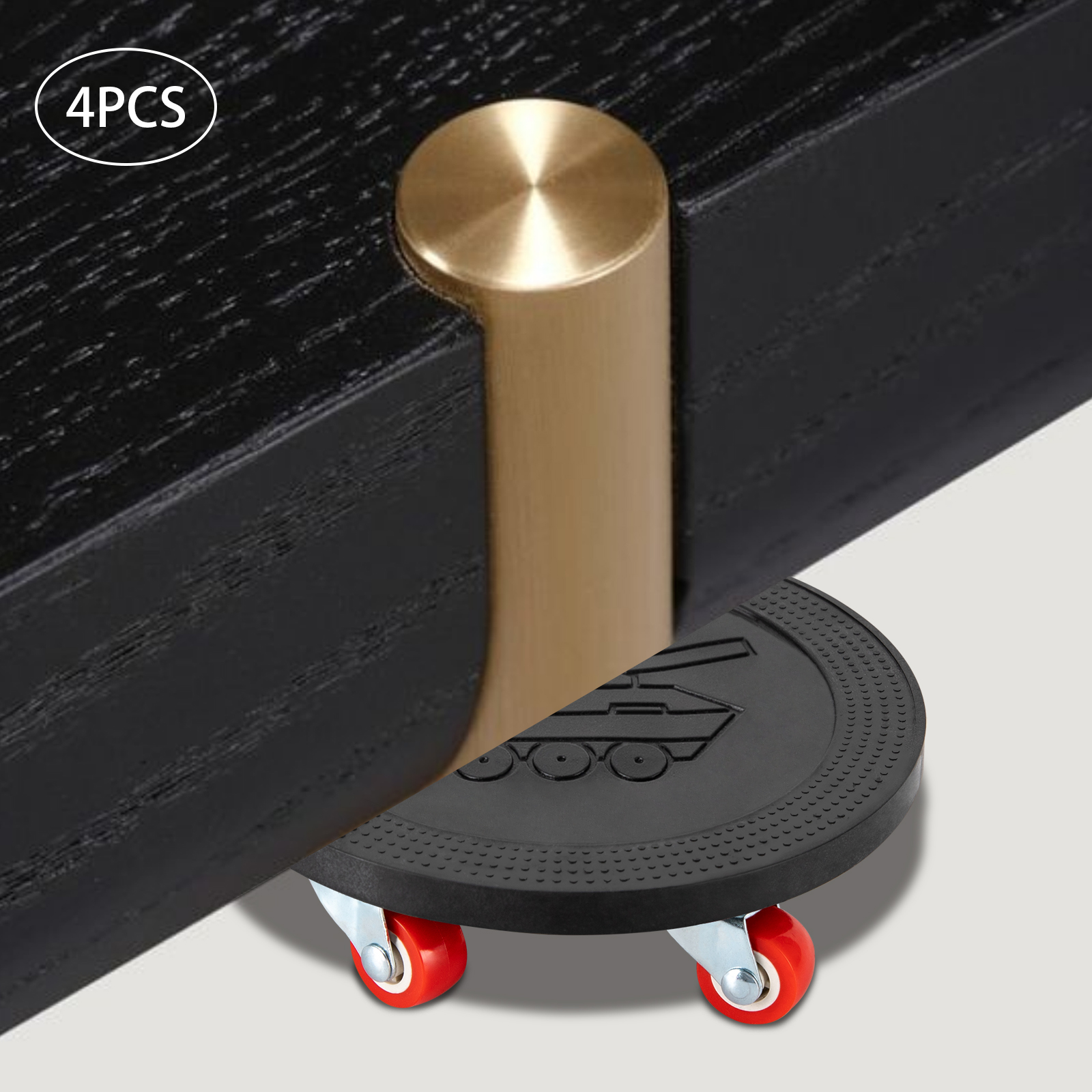 Furniture transport castor set, 4 furniture castors + 1 load lifter, furniture castors 360° swivel castors