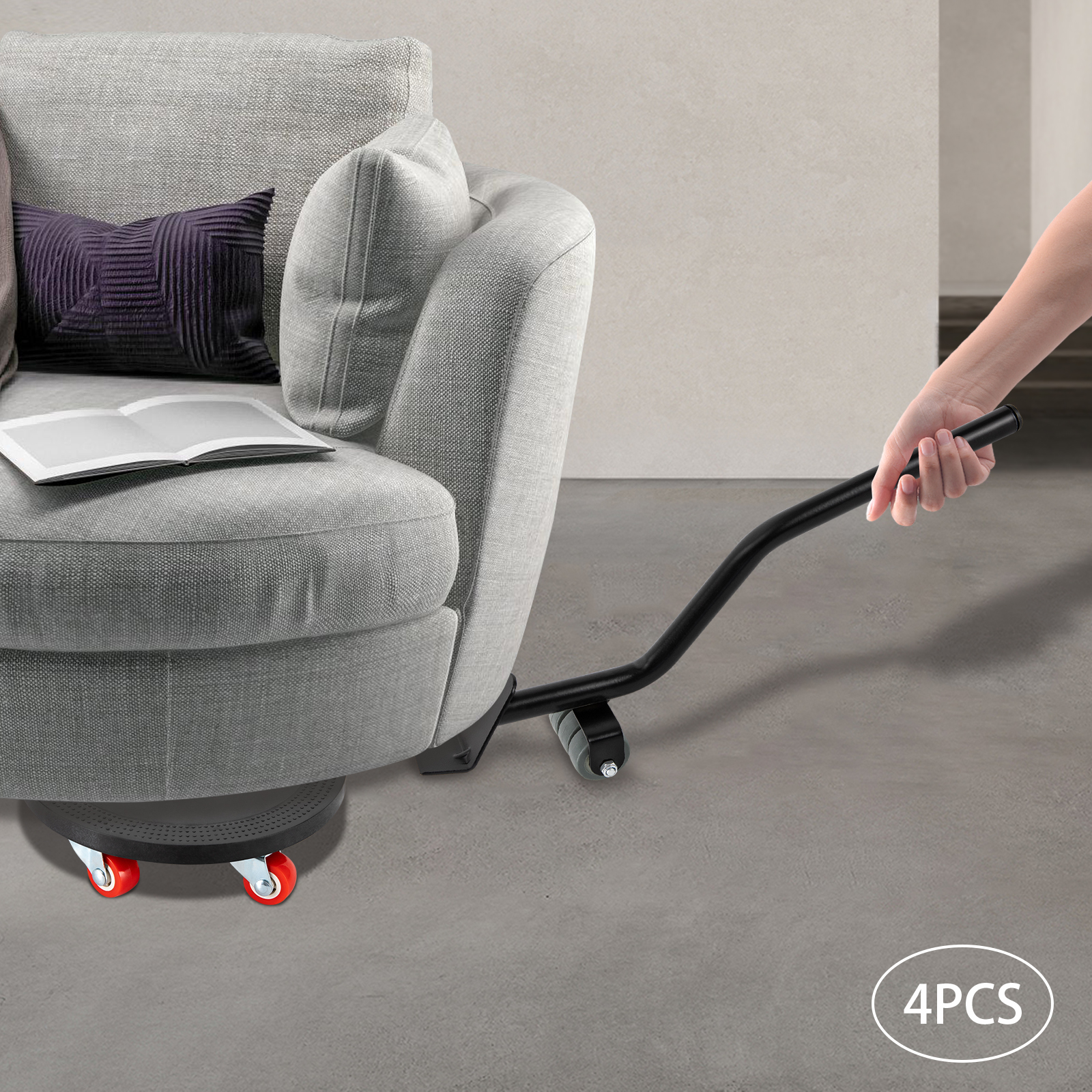 Furniture transport castor set, 4 furniture castors + 1 load lifter, furniture castors 360° swivel castors Furniture transport castor set, 4 furniture castors + 1 load lifter, furniture castors 360° swivel castors