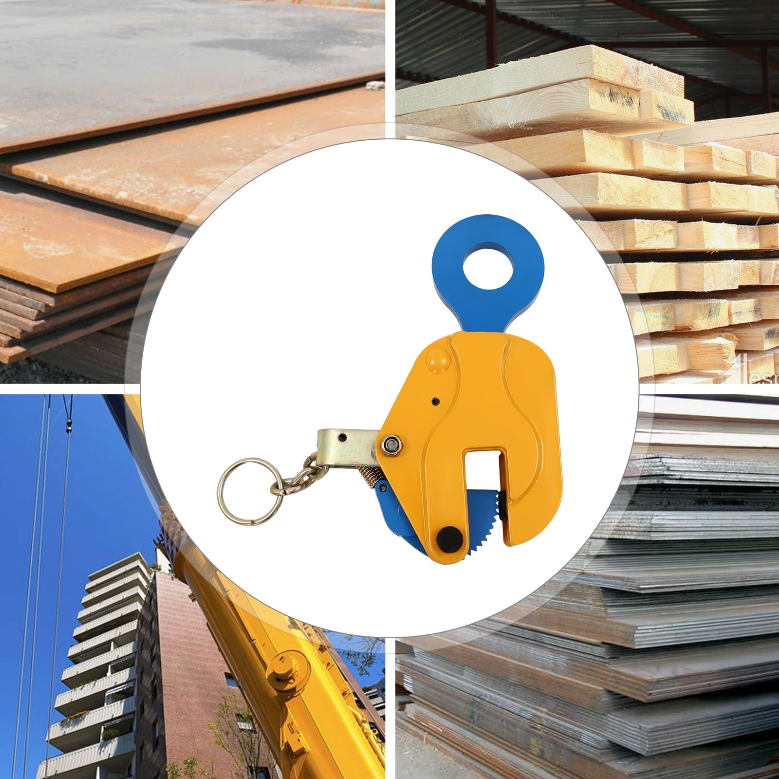 Vertical Plate Lifting Clamp, Sheet Metal Lifting Clamp, Heavy Duty Plate Clamp, Load Capacity 1T/ 2204.62 lbs