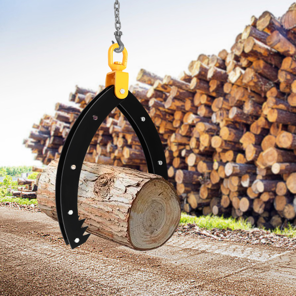 32 Inch Log Lifting Grapple, Steel Drag Swivel Grapple, Load Capacity: 1500kg