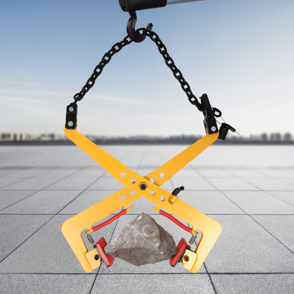 Lifting Clamps Lifting Pliers Vertical Steel Plate Clamp of Glass Slabs/Metal Sheet/Granite Island Roadside Stone Clamp Curb Yellow