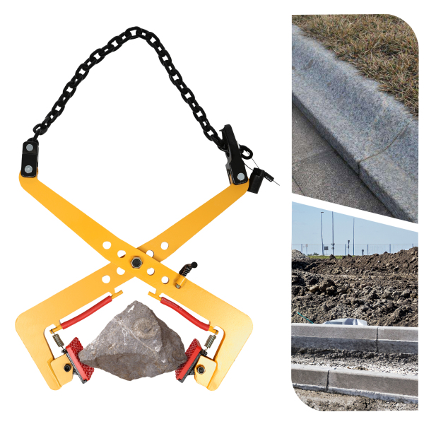 Lifting Clamps Lifting Pliers Vertical Steel Plate Clamp of Glass Slabs/Metal Sheet/Granite Island Roadside Stone Clamp Curb Yellow