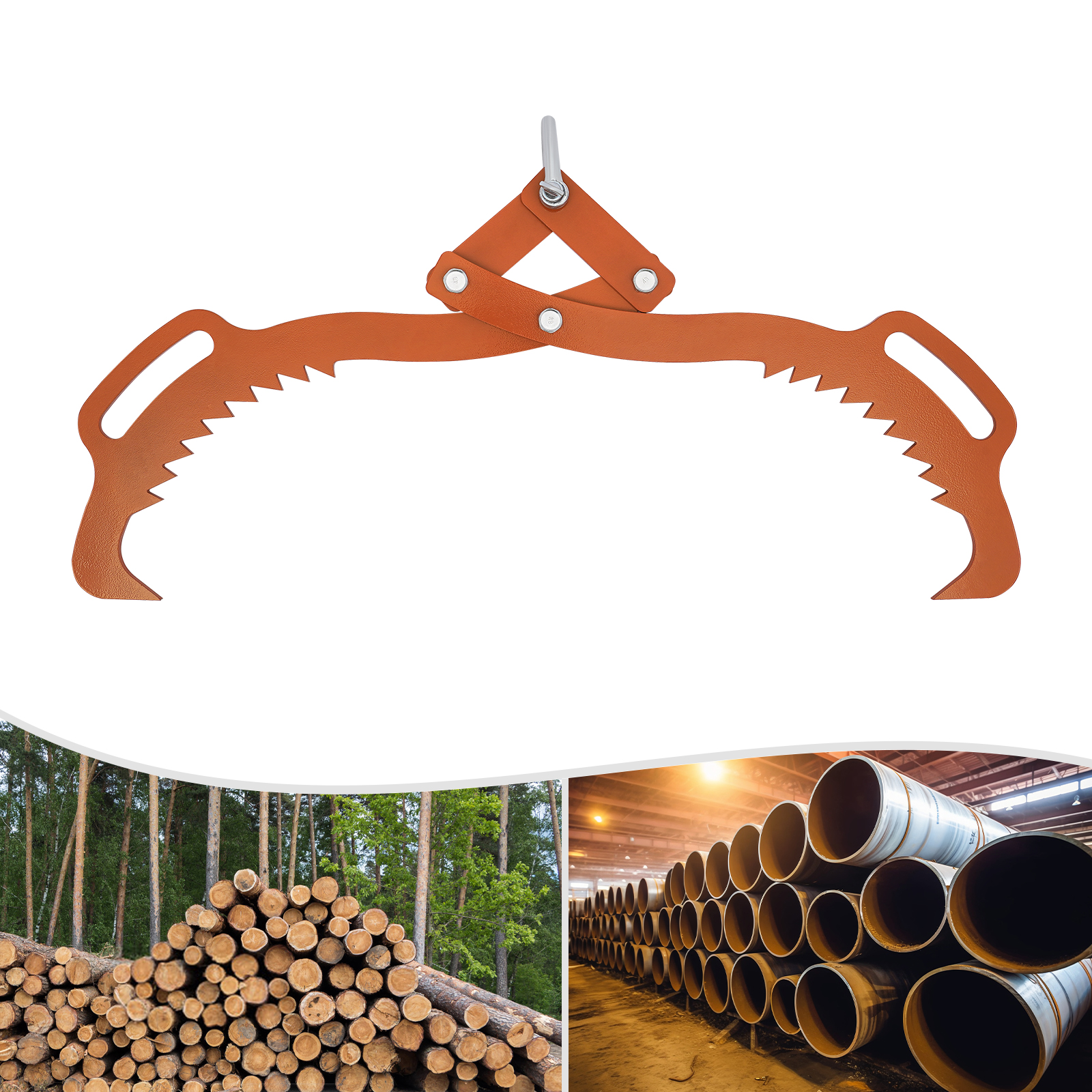 Forestry pliers, 1000 kg tensile force, with 2 clamping pins, orange Forestry pliers, 1000 kg tensile force, with 2 clamping pins, orange