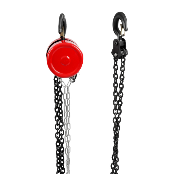3m Manual Chain Hoist, 2T Chain Hoist, Hand Chain Hoist for Transportation, Factories, Farms, Garages - Red
