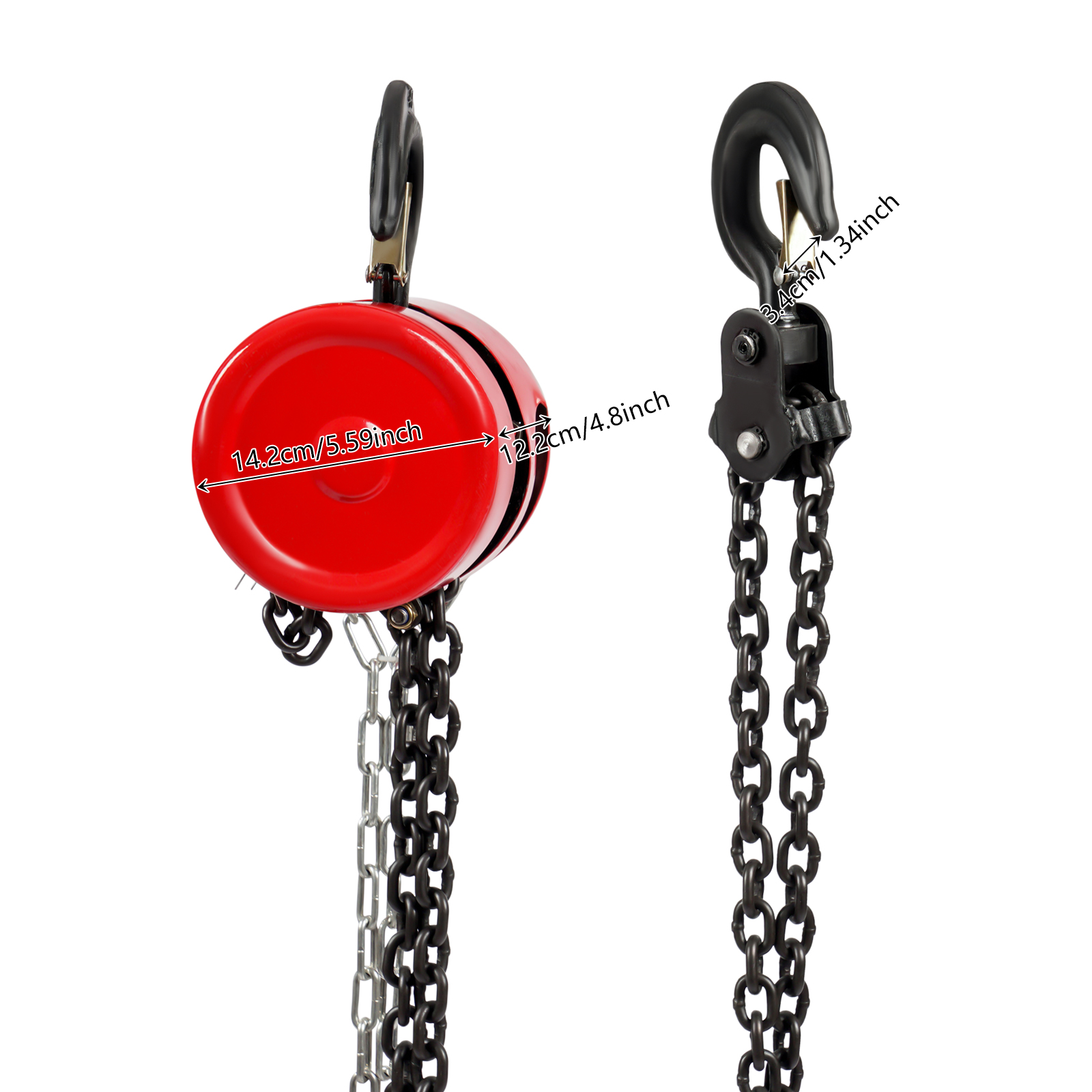 3m Manual Chain Hoist, 2T Chain Hoist, Hand Chain Hoist for Transportation, Factories, Farms, Garages - Red 3m Manual Chain Hoist, 2T Chain Hoist, Hand Chain Hoist for Transportation, Factories, Farms, Garages - Red