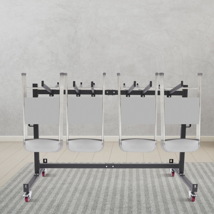 Folding table and chair trolley, folding chair frame, chair frame with 4 casters, 85.3*180.6*113.5cm Folding table and chair trolley, folding chair frame, chair frame with 4 casters, 85.3*180.6*113.5cm
