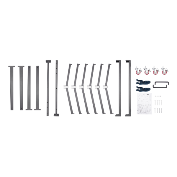 Folding table and chair trolley, folding chair frame, chair frame with 4 casters, 85.3*180.6*113.5cm
