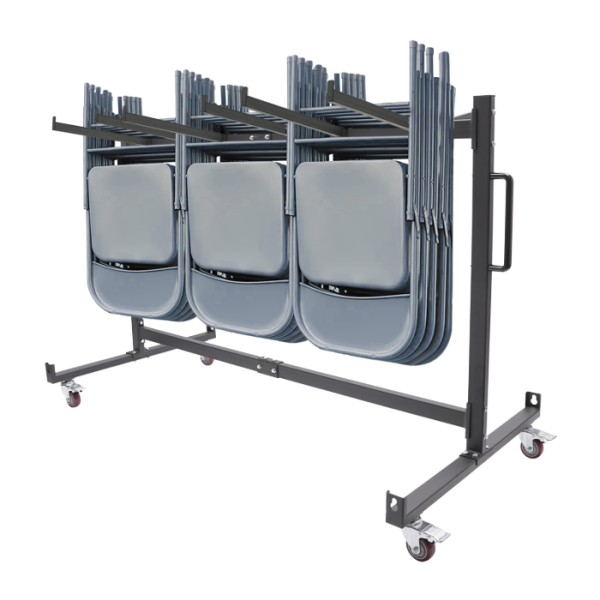 Folding table and chair trolley, folding chair frame, chair frame with 4 casters, 85.3*180.6*113.5cm
