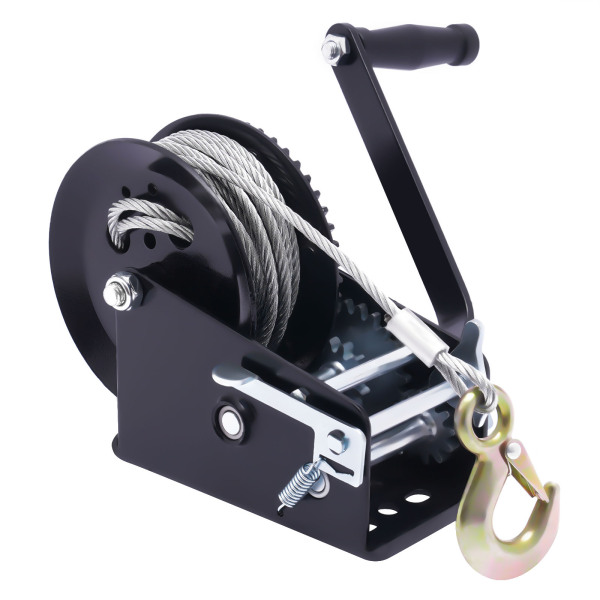 Hand Winch Hand Crank Gear Trailer Heavy Duty Hand Winch 10m Cable Trailer Winch Used In Snow Swamp Desert Beach Black