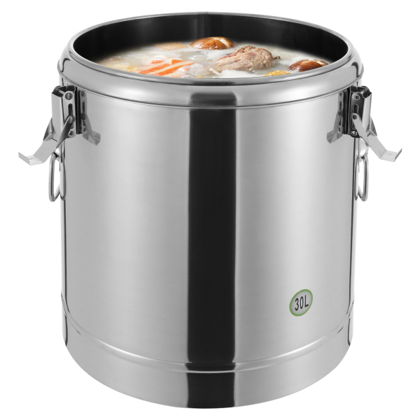 Isothermal bucket, Isothermal soup container, Isothermal soup carrier, Capacity: 30L, 34.5*38.5cm, Silver
