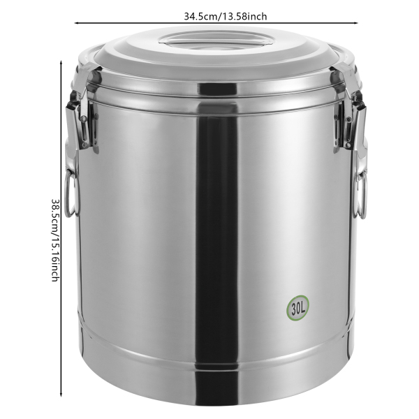 Isothermal bucket, Isothermal soup container, Isothermal soup carrier, Capacity: 30L, 34.5*38.5cm, Silver Isothermal bucket, Isothermal soup container, Isothermal soup carrier, Capacity: 30L, 34.5*38.5cm, Silver