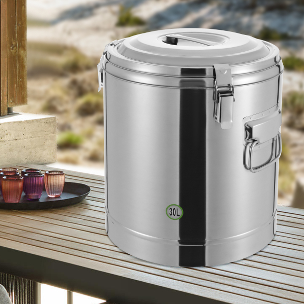 Isothermal bucket, Isothermal soup container, Isothermal soup carrier, Capacity: 30L, 34.5*38.5cm, Silver Isothermal bucket, Isothermal soup container, Isothermal soup carrier, Capacity: 30L, 34.5*38.5cm, Silver