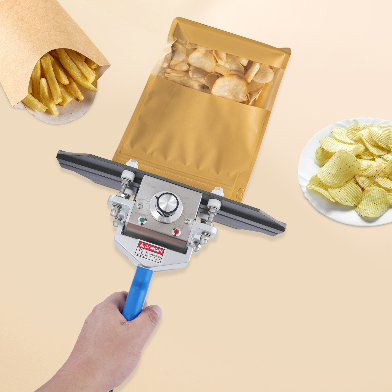 12in Sealing Machine, Portable Heat Sealer, Portable Hand Held Crimp Sealer - Blue 12in Sealing Machine, Portable Heat Sealer, Portable Hand Held Crimp Sealer - Blue