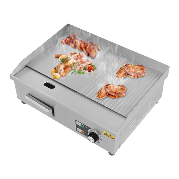 Electric griddle 55*43*24cm (left flat and right concave + two shovels and two brushes)