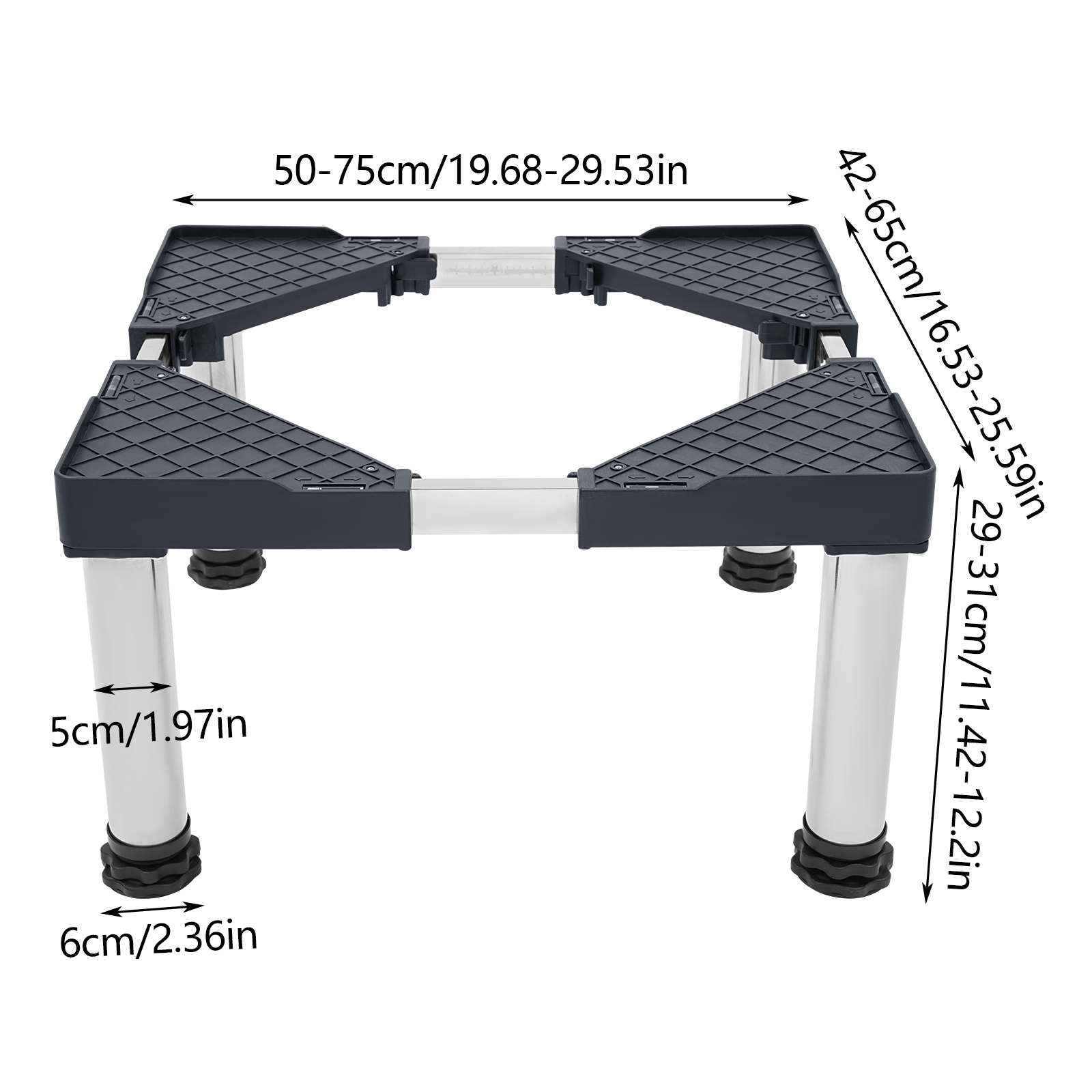 Height 29-31cm Gray Washing Machine Stand, Dryer Stand, Adjustable Washing Machine Stand