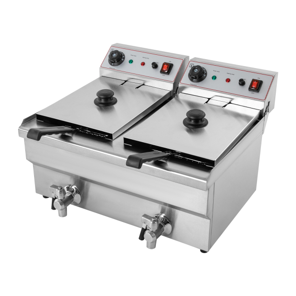 Commercial Deep Electrical Frying Pan Commercial Deep Electrical Frying Pan Electric Deep Electrical Frying Pan with 2 Baskets for Restaurants Supermarkets