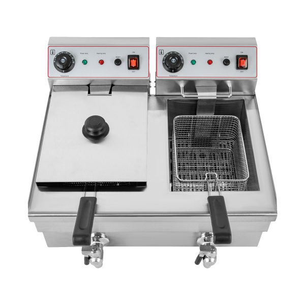 Commercial Deep Electrical Frying Pan Commercial Deep Electrical Frying Pan Electric Deep Electrical Frying Pan with 2 Baskets for Restaurants Supermarkets
