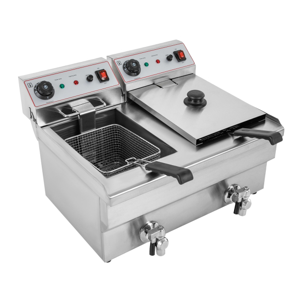 Commercial Deep Electrical Frying Pan Commercial Deep Electrical Frying Pan Electric Deep Electrical Frying Pan with 2 Baskets for Restaurants Supermarkets