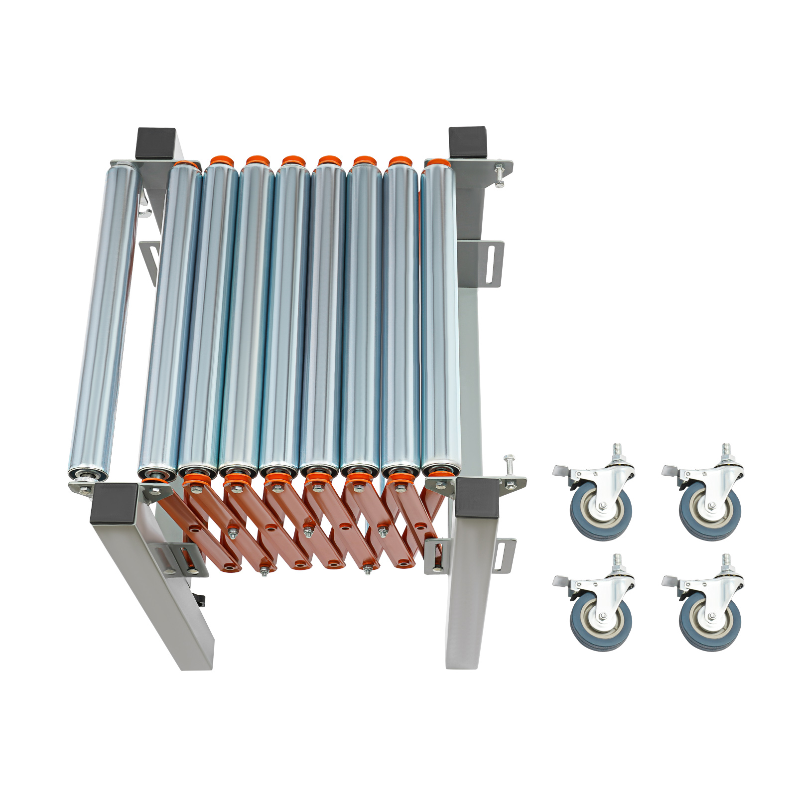 130cm Orange Adjustable Conveyor Roller Table, Adjustable Conveyor Table, Flexible and Extendable Conveyor Roller Table 130cm Orange Adjustable Conveyor Roller Table, Adjustable Conveyor Table, Flexible and Extendable Conveyor Roller Table