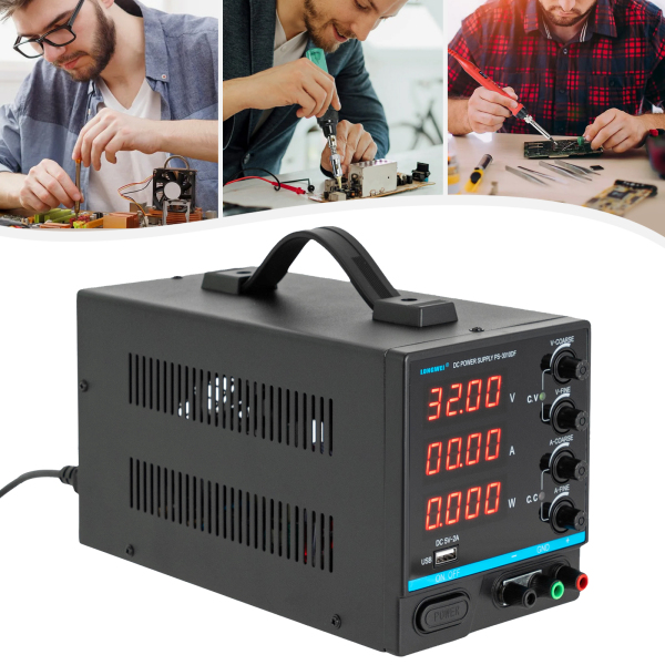 Lab Power Supply DC Power Supply Variable DC Voltage Regulator EU Standard Regulated power supply PS-3010DF 30V/10A LED Black Lab Power Supply DC Power Supply Variable DC Voltage Regulator EU Standard Regulated power supply PS-3010DF 30V/10A LED Black