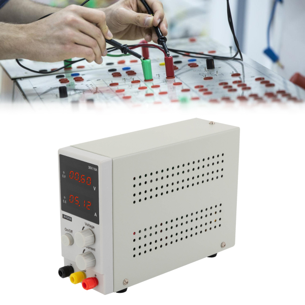 Adjustable Laboratory Power Supply Power Supply Transformer 30V 10A DC For Battery Charging Car DVD Car Audio 2.8*8.7*6.3in White